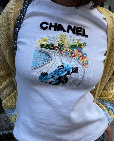 chanel bralette top|Chanel tee shirt blouses.